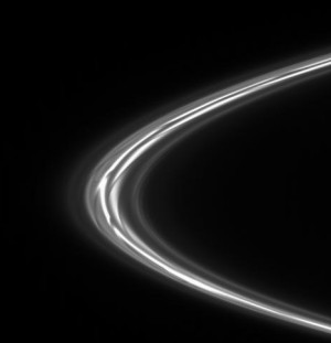 Braided Channels in the F-ring. Credit: NASA/JPL/Space Science Institute
