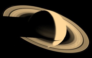 Saturn seen by Voyager 1 in 1980. Credit: NASA/JPL/Space Science Institute
