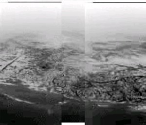 Composite of DISR images of Titan's surface during descent. CREDIT: ESA/NASA/JPL/University of Arizona