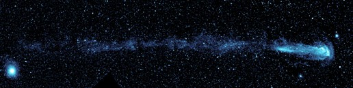 Ultraviolet mosaic from NASA's Galaxy Evolution Explorer showing the tail left by the star Mira CREDIT: NASA/JPL-Caltech
